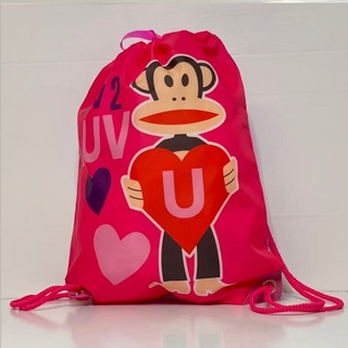 กระเป๋าเป้หูรูดเด็ก Paul frank /สีชมพูู