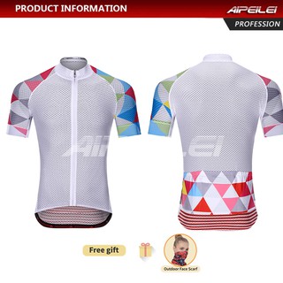 [IN STOCK]AIPEILEI เสื้อปั่นจักรยานแขนสั้นสำหรับผู้ชายฤดูร้อนเสื้อจักรยานระบายอากาศสีขาว
