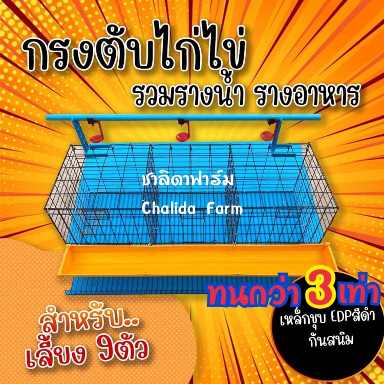 กรงตับไก่ไข่-เหล็กชุบ-edp-สีดำกันสนิม-พร้อมรางน้ำ-แบบยูดอฟ-รางอาหาร-ใส่ไก่ได้9ตัว-กรงไก่-กรงไก่ไข่-กรงตับ-กงตับ