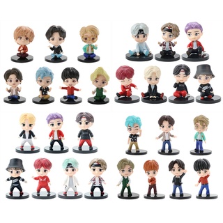 โมเดลฟิกเกอร์ PVC อนิเมะ BTS TinyTAN Bangtan Boys ขนาดเล็ก 7 ชิ้น ต่อชุด