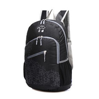 กระเป๋าเป้นักเดินทางแบบพับเก็บได้ - สีดำ