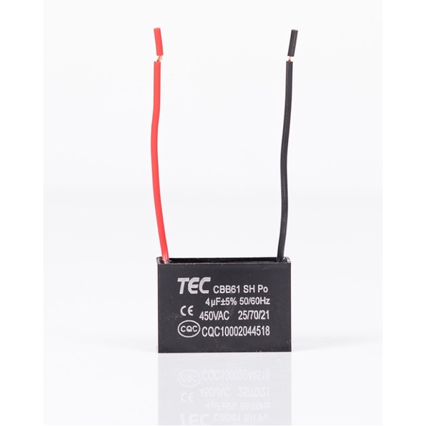 ภาพสินค้าTEC คาปาซิเตอร์ Capacitor พัดลม CBB61 1.5UF 1.8UF 2UF 2.5UF 3UF 4UF 5UF 6UF 7UF 8UF 10UF 450V อะไหล่พัดลม แคปพัดลม จากร้าน electric.theoneth บน Shopee ภาพที่ 1