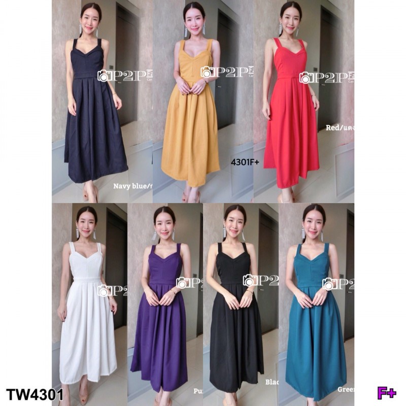 tw4301-maxi-dress-สายเดี่ยว-กระโปรงแต่งจีบทวีส