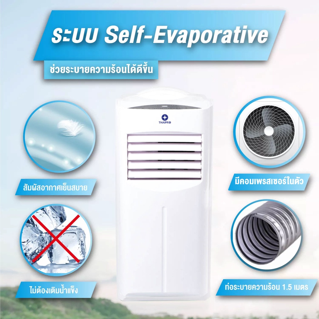 แอร์เคลื่อนที่-9000btu-ใหม่สุด-thaipro-รุ่น-yph-09c-ย้ายได้-เล็ก-ประหยัดพื้นที่-เย็นเร็ว-หอพัก-คอนโด-ประกันคอม-3ปี