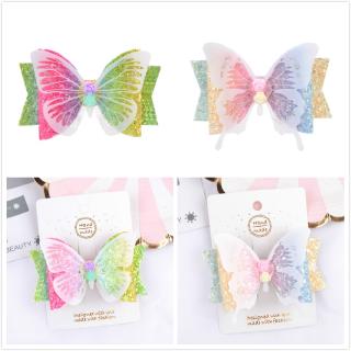 【KT】1 pc โบว์กิ๊บ/สปอต Bow hair clip butterfly gliter clip