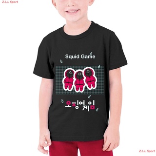 สินค้า Z.L.L Sport สควิดเกม เล่นลุ้นตาย ละครเกาหลี เกาหลีใต้ Squid Game Tee Shirts Cotton Boys Girl T-shirt เสื้อยืดเด็ก เด็ก เ