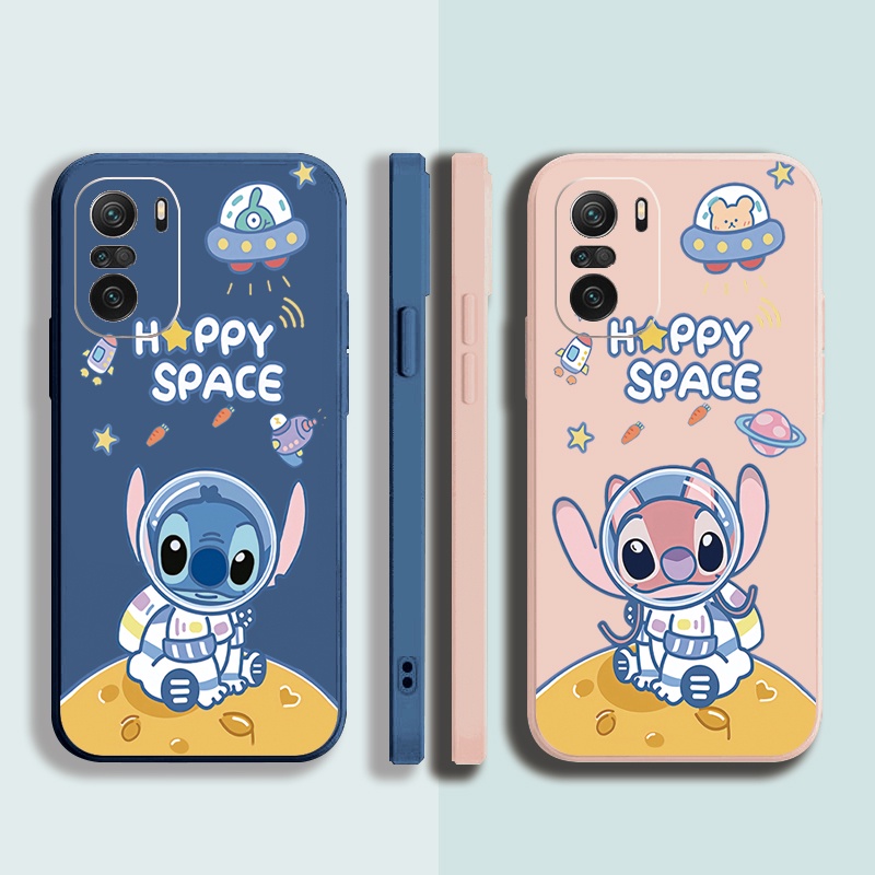 เคสโทรศัพท์มือถือ-ขอบสี่เหลี่ยม-ลายนักบินอวกาศ-นักบินอวกาศ-happy-space-stitch-สําหรับ-xiaomi-redmi-note-10-pro-9s-9a-poco-x3-nfc-m3-pro-5g