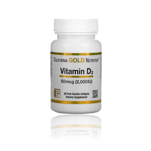 ภาพสินค้าพร้อมส่ง  วิตามินดี3 California Gold Nutrition Vitamin D3 50 mcg 2000iu 90 Softgels จากร้าน bombanusit บน Shopee ภาพที่ 1