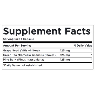 ภาพขนาดย่อของภาพหน้าปกสินค้าSwanson Grape Seed, Green Tea & Pine Bark Complex / 60 Caps จากร้าน leafvitamins บน Shopee ภาพที่ 2
