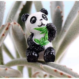ตุ๊กตา หมีแพนด้า Micro Animals Mini Landscape Decor Resin Ornament Garden DIY Crafts - Panda