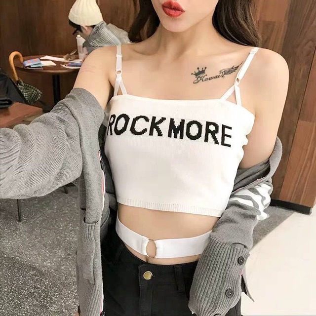 เสื้อสายเดี่ยว-สายฝอ-พิมพ์ลาย-rock-more