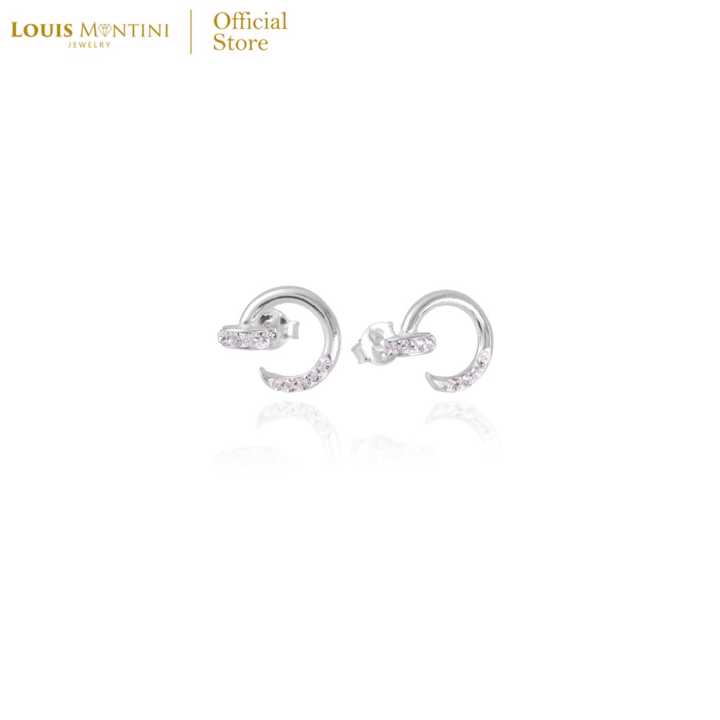 ภาพหน้าปกสินค้าLouis Montini (Jewelry) Sterling Silver 925 Earrings ต่างหูเงินแท้ 92.5% ต่างหูผู้หญิง รูป Nail LJER26