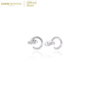 สินค้า Louis Montini (Jewelry) Sterling Silver 925 Earrings ต่างหูเงินแท้ 92.5% ต่างหูผู้หญิง รูป Nail LJER26