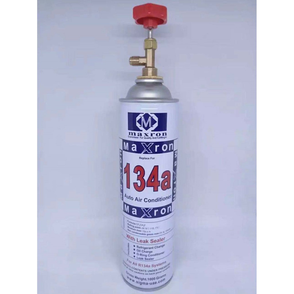 รูปภาพของน้ำยาแอร์ R134A, 1กระป๋อง 1000g+พร้อมวาล์วหัวเปิดปิดน้ำยาR134a 1000g+ with R134a refrigerant on/off valveลองเช็คราคา
