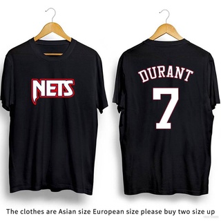 ผ้าฝ้าย 100%COTTONเสื้อยืดคอกลม พิมพ์ลาย Ellen NBA Brooklyn Nets Kevin Durant สีดํา สีขาว สําหรับผู้ชาย และผู้หญิง sizes