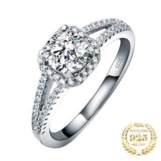 ราคาแหวนเงินแท้ 92.5% เพชรผู้หญิงแต่งงานแหวนแฟชั่นเครื่องประดับ