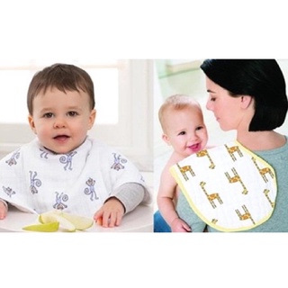 ส่งต่อผ้าพาดบ่า2ผืน ผ้ากันน้ำลาย ยี่ห้อ Aden Anais Burpy Bibs ของใหม่ซักเก็บ