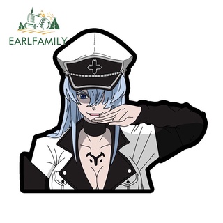 Earlfamily สติกเกอร์ Esdeath ป้องกันรอยขีดข่วน กันน้ํา ขนาด 13 ซม. x 11.5 ซม. สําหรับตกแต่งรถยนต์