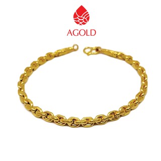 สินค้า AGOLD สร้อยข้อมือทองลายโซ่คละแบบ น้ำหนักครึ่งสลึง (1.89 กรัม) ทองคำแท้ 96.5% (ยาว 16.5 ซม.)