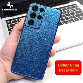 Glitter Bling Decal Skin for Samsung Galaxy S21 Plus Note 20 Ultra 10 10+ 9 8 Back Film Cover Colorful Protector Ultra Thin PVC Sticker
