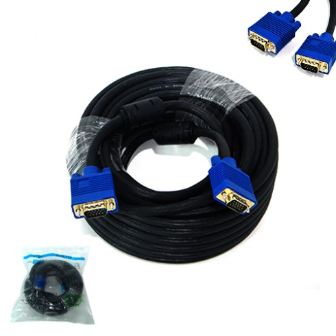 รูปภาพของสาย VGA Cable ตัวผู้/ ผู้ 10เมตร (สายดำ/หัวน้ำเงิน)Black ต่อคอมพิวเตอร์กับจอ - ต่อโปรเจคเตอร์ ต่อทีวี LCD LEDลองเช็คราคา