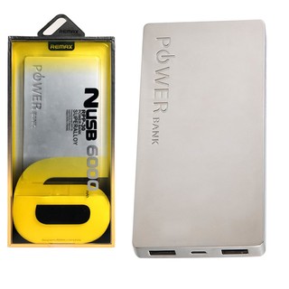 REMAX แบตสำรอง Power Bank 6000 mAh RPP-30 (Silver)