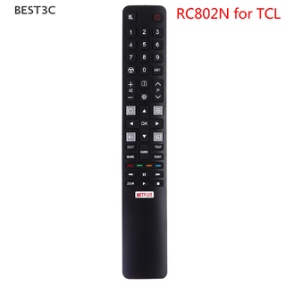 Best3c รีโมตคอนโทรล RC802N YUI1 สําหรับสมาร์ททีวี TCL U43P6046 U49P6046 U55P6046