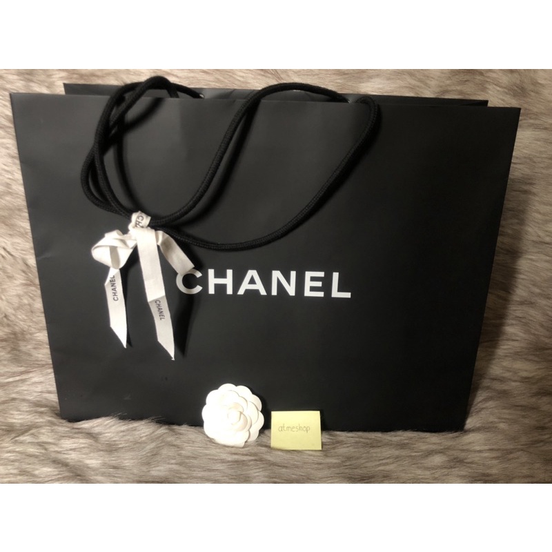 แท้-พร้อมส่ง-ถุงกระดาษ-chanel-พร้อมริบบิ้น-ดอกคามิเลีย-ของแท้