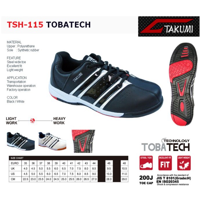 รูปภาพสินค้าแรกของรองเท้าเซฟตี้ รองเท้านิรภัย สปอร์ต สไตล์ TAKUMI รุ่น TSH-115 หัวเหล็ก ทรงสปอร์ต พื้นยางของแท้ ราคาแลนสไลค์
