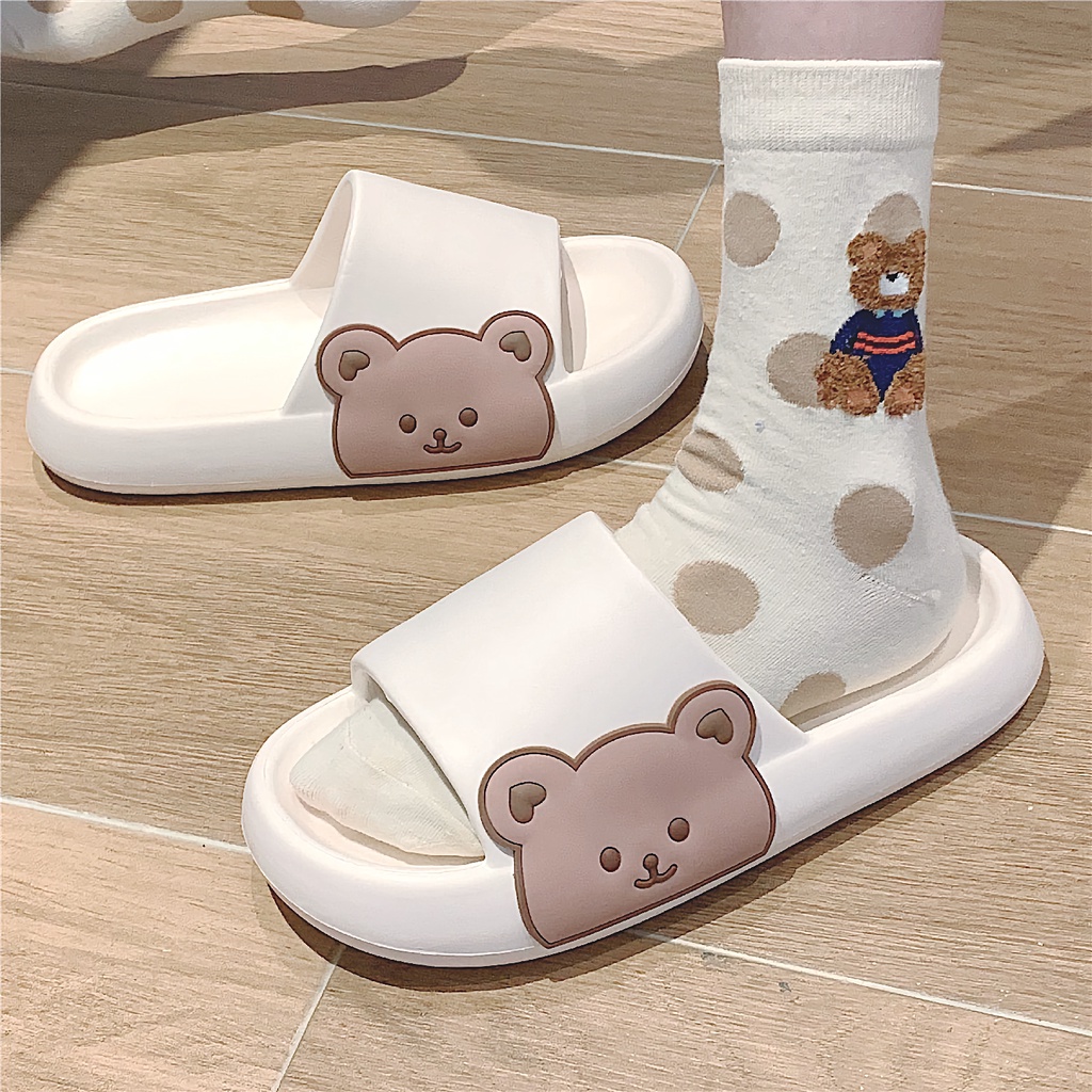 ภาพสินค้า%Selected  ️ Teddy Heart  รองเท้าแตะ แฟชั่นเกาหลี รองเท้าลำลอง หมีน่ารัก รองเท้าแตะผู้หญิง กันลื่น มี 2 สี จากร้าน percent.selected บน Shopee ภาพที่ 5
