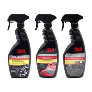 3M สเปรย์เคลือบเงาเบาะหนัง &amp; เพิ่มความเงาเคลือบสี &amp; เคลือบเงายางรถยนต์ 400ml