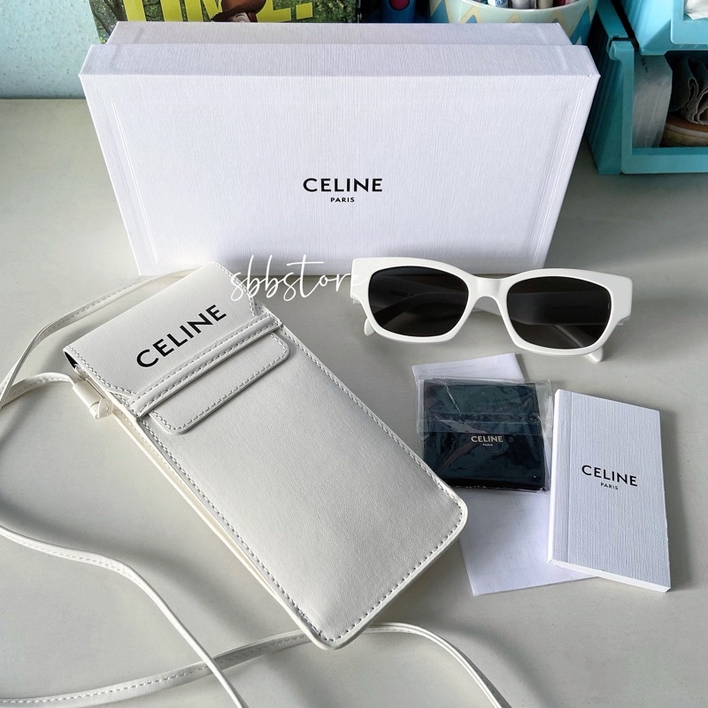 Celine sunglasses monochrome สีขาว Shopee Thailand
