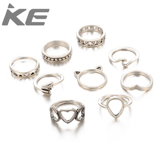 Love Arrow Ring 9 Piece Set Cat Ear Flower Joint Ring Set Women for girls for women low price