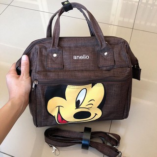 ส่งฟรี! Mickey mouse มิกกี้เมาส์ กระเป๋าสะพายข้าง สีน้ำตาล