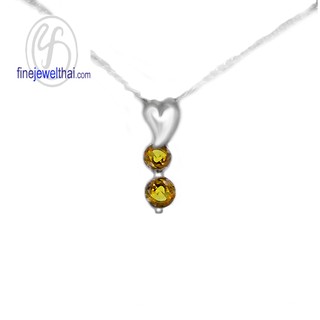 Finejewelthai จี้-ซิทริน-เงินแท้-จี้พลอย-พลอยประจำเดือนเกิด-Citrine-Pendant-Silver925 - P1031ct