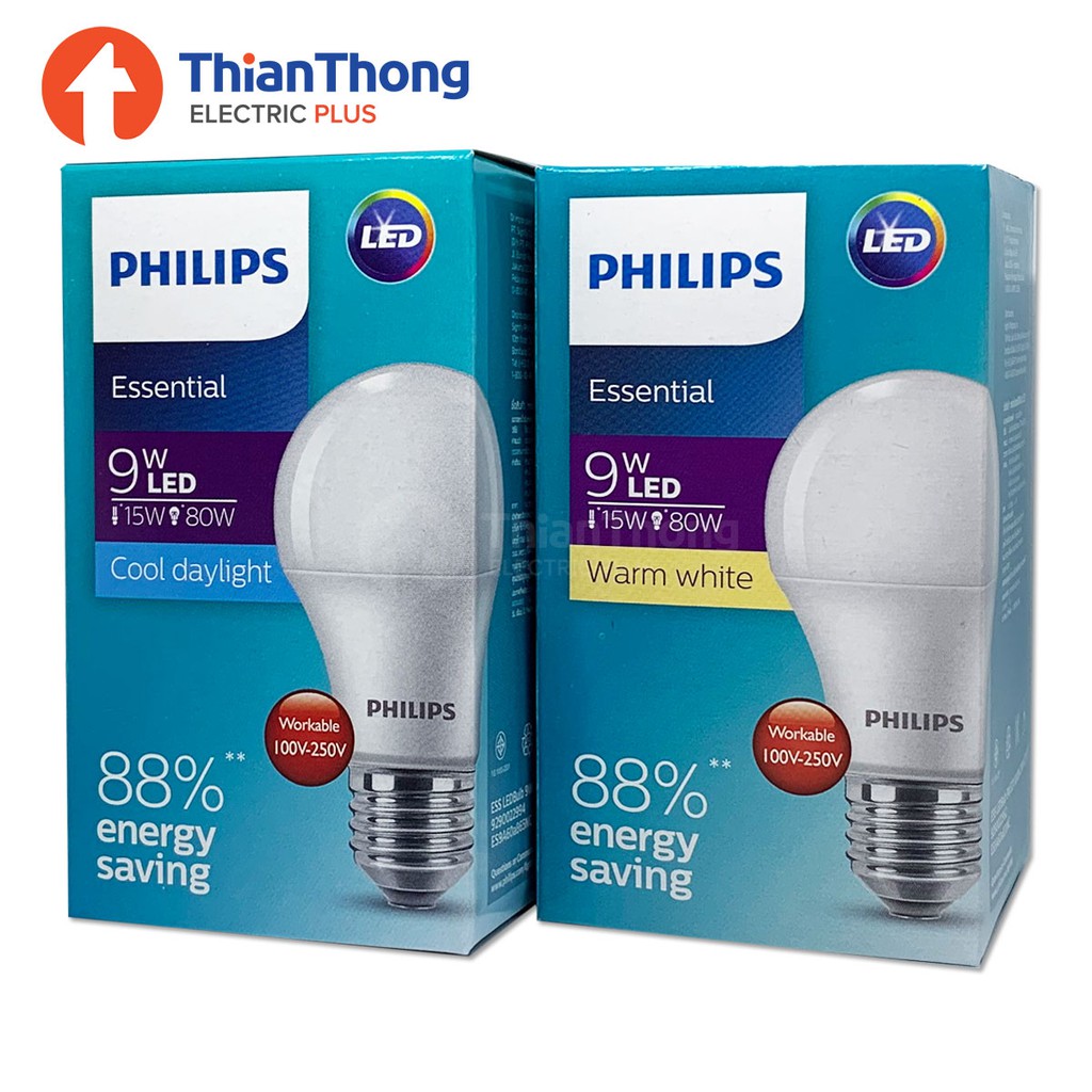 ภาพหน้าปกสินค้าPhilips หลอดไฟ ฟิลิปส์ Essential LED Bulb 9W E27 จากร้าน thianthong_electrics บน Shopee