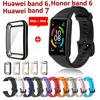 ภาพขนาดย่อของสินค้าNew สาย Huawei band 6 / Huawei band 7 สาย + เคส Huawei band 7 , Honor band 6 สาย Huawei band 6 pro Silicone Strap สายนาฬิกา Huawei band 6 Case TPU Full Screen Covered Protector Soft Cover สายนาฬิกา Huawei band 6 Protector