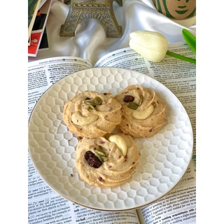 คุกกี้เนยสดแครนเบอร์รี  Cranberry Nut Butter Cookies/cookie คุ๊กกี้ บิสกิต เนยสด ธัญพืช