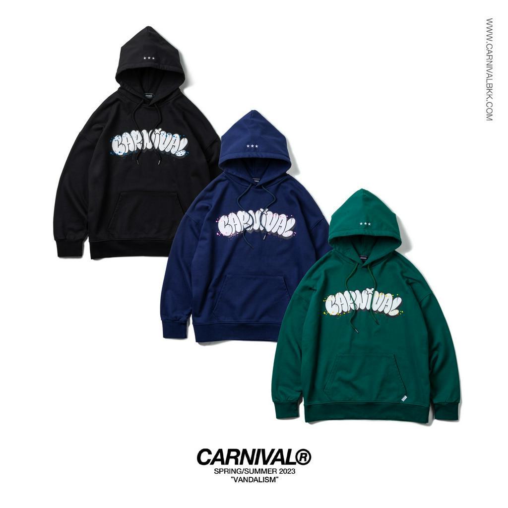 ของแท้-เสื้อฮู้ดดี้-carnival-ss23-bubble-logo-calligraphy-hoodie-ของใหม่-พร้อมส่ง