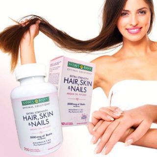 [NEWPWAลด80] วิตามินเร่งผมยาว Natures Bounty Hair Skin and Nails 60 เม็ด Hair Skin Nail