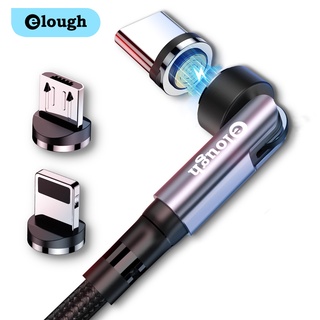Elough 3A Fast Charging Magnetic Cable 540 Rotate Magnet Charger Wire Compatible with Micro USB USB-C Data Cable