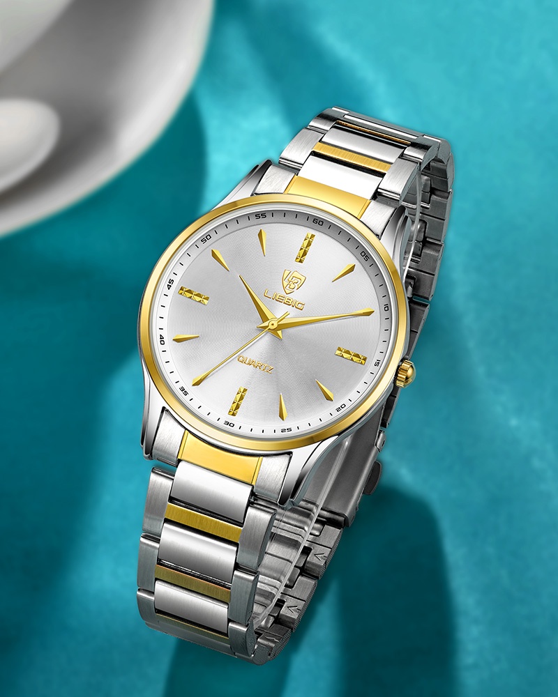 มุมมองเพิ่มเติมของสินค้า Skmei นาฬิกาข้อมือควอทซ์ อะนาล็อก สายสแตนเลส สีทอง และสีเงิน สําหรับผู้ชาย และผู้หญิง ฟรีกล่อง