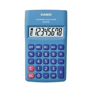 Casio Calculator เครื่องคิดเลข  คาสิโอ รุ่น  HL-815L-BU แบบพกพา 8 หลัก สีฟ้า