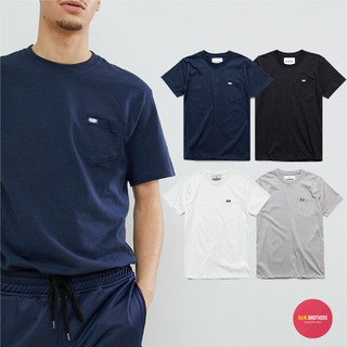 D&amp;W ® เสื้อยืดมีกระเป๋า รุ่น Pocket สีกรม ดำ ขาว เทา M L XL XXL เสื้อผู้ชาย