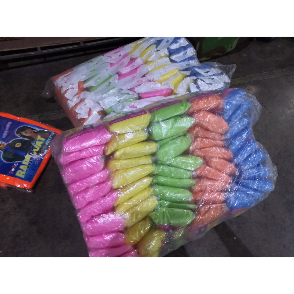 เสื้อกันฝนพลาสติกใส-หลายสี-พร้อมส่ง