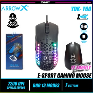 ภาพหน้าปกสินค้าเมาส์เกมมิ่ง ARROW X E-Sports Gaming Mouse YDK-T60 เมาส์เกมมิ่ง 1Y. ที่เกี่ยวข้อง