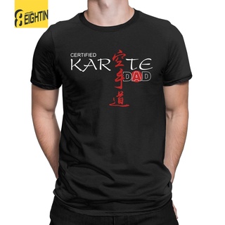 เสื้อยืดคอกลม แขนสั้น ผ้าฝ้าย 100% พิมพ์ลาย Karate Certified Karate Dad สําหรับผู้ชายสามารถปรับแต่งได้