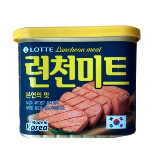 ภาพหน้าปกสินค้าแฮมกระป๋องเกาหลี lotte brand luncheon meat 340g 런천미트 ที่เกี่ยวข้อง