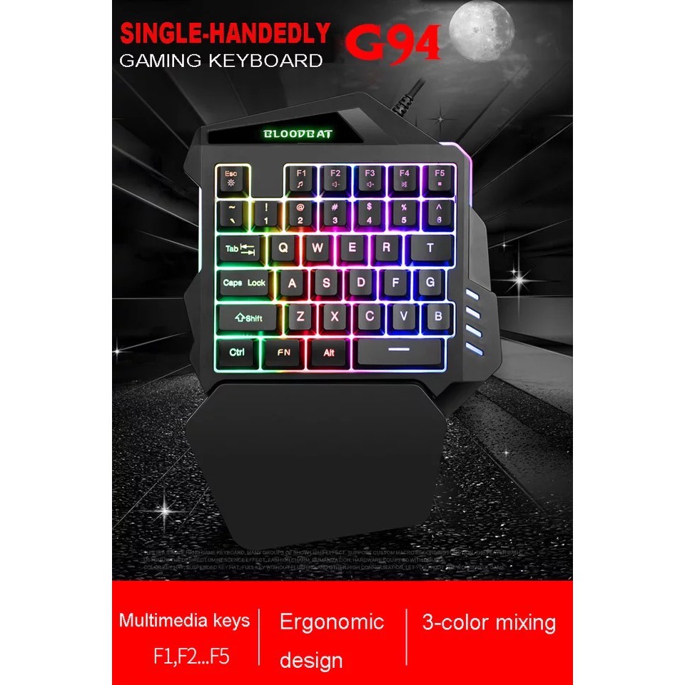 คีย์บอร์ดมือเดียวและเมาส์-bloodbat-g94-single-handedly-gaming-keyboard-and-mouse-มีไฟ-สำหรับชาวเกมเมอร์