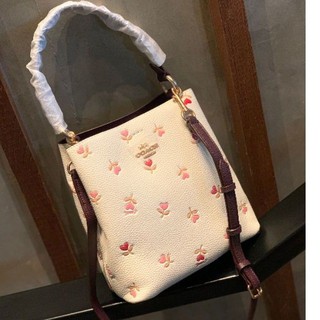 COACH SMALL TOWN BUCKET BAG WITH HEART FLORAL PRINT